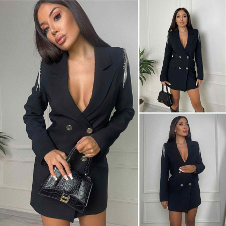 Rochii Scurte / Cocktail - Rochie tip Sacou neagra