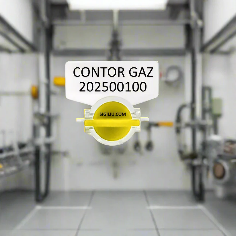 Sigilii transport rutier - SIGILIU CU ROTOR AUTOBLOCANT ANGELBEAR INSCRIPTIA CONTOR GAZ SIGILARE GAZE 100 BUCATI