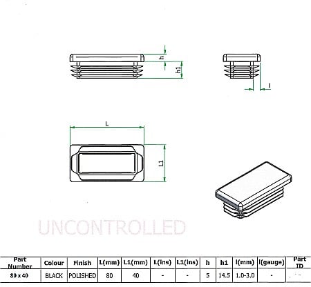 capace pentru tevi rectangulare din plastic