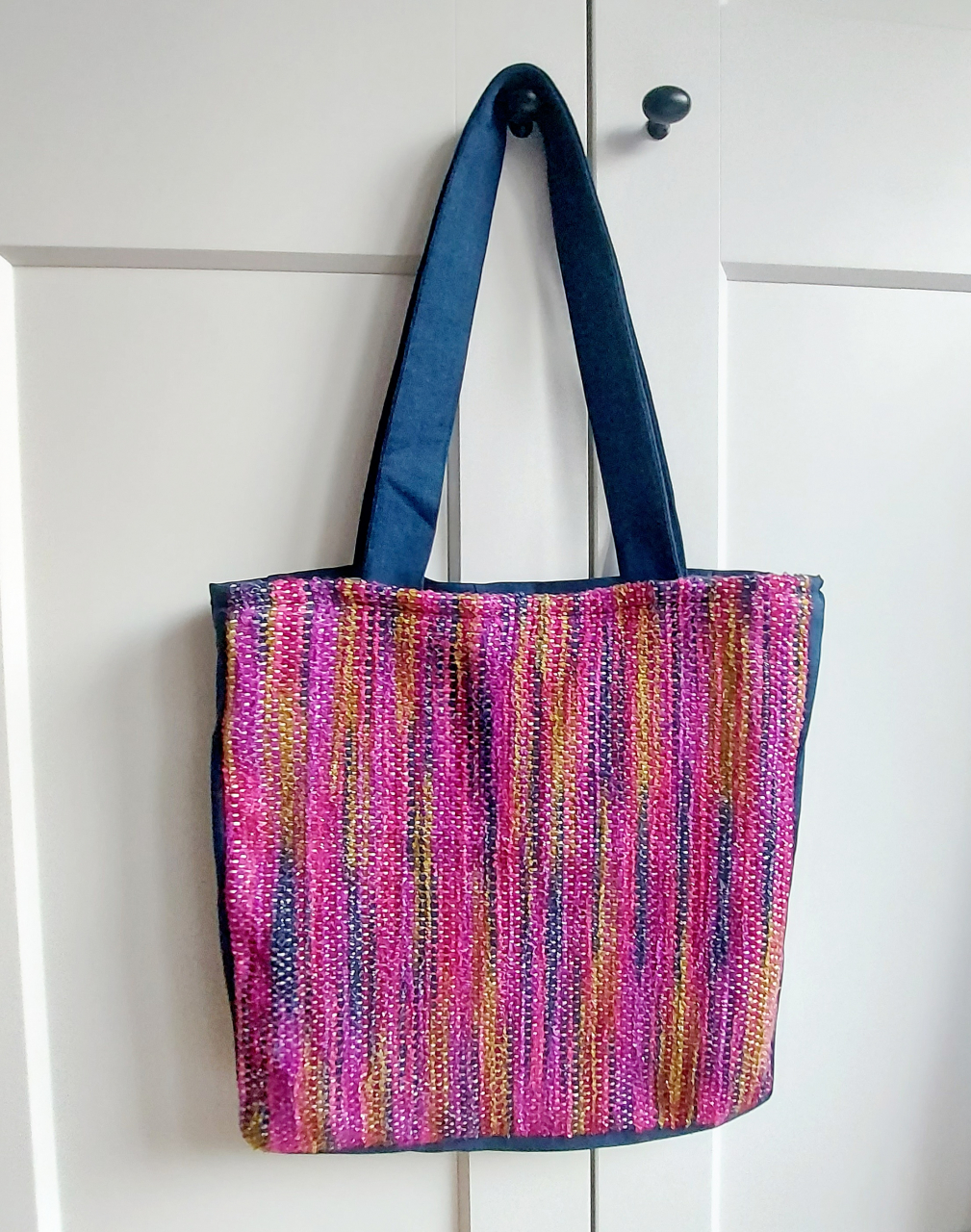 Geantă umăr handmade țesută manual la războiul de țesut [2]