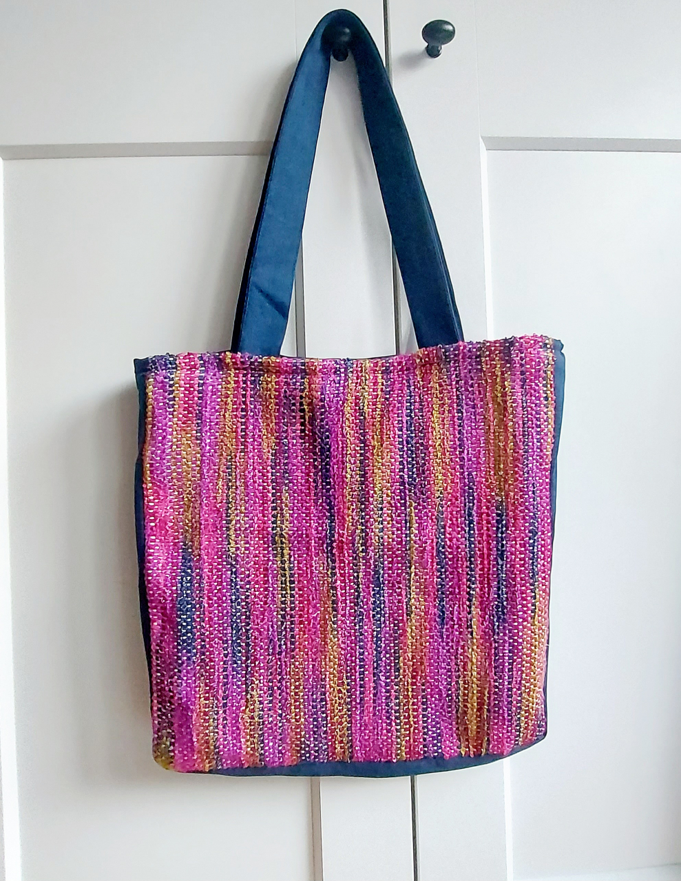 Geantă umăr handmade țesută manual la războiul de țesut [5]