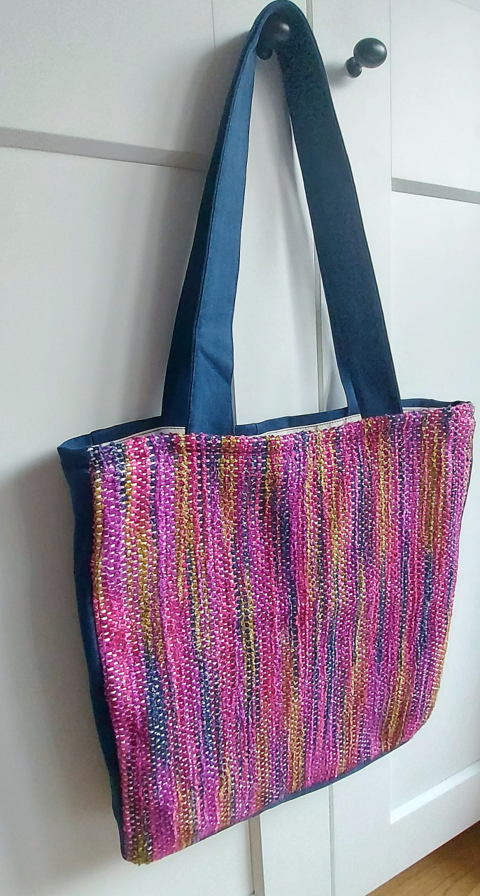 Geantă umăr handmade țesută manual la războiul de țesut [3]