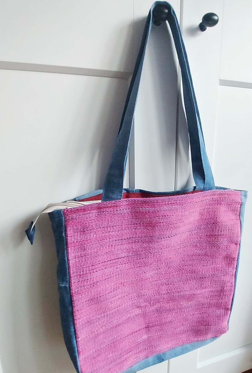 Geantă umăr handmade țesută manual la războiul de țesut [4]