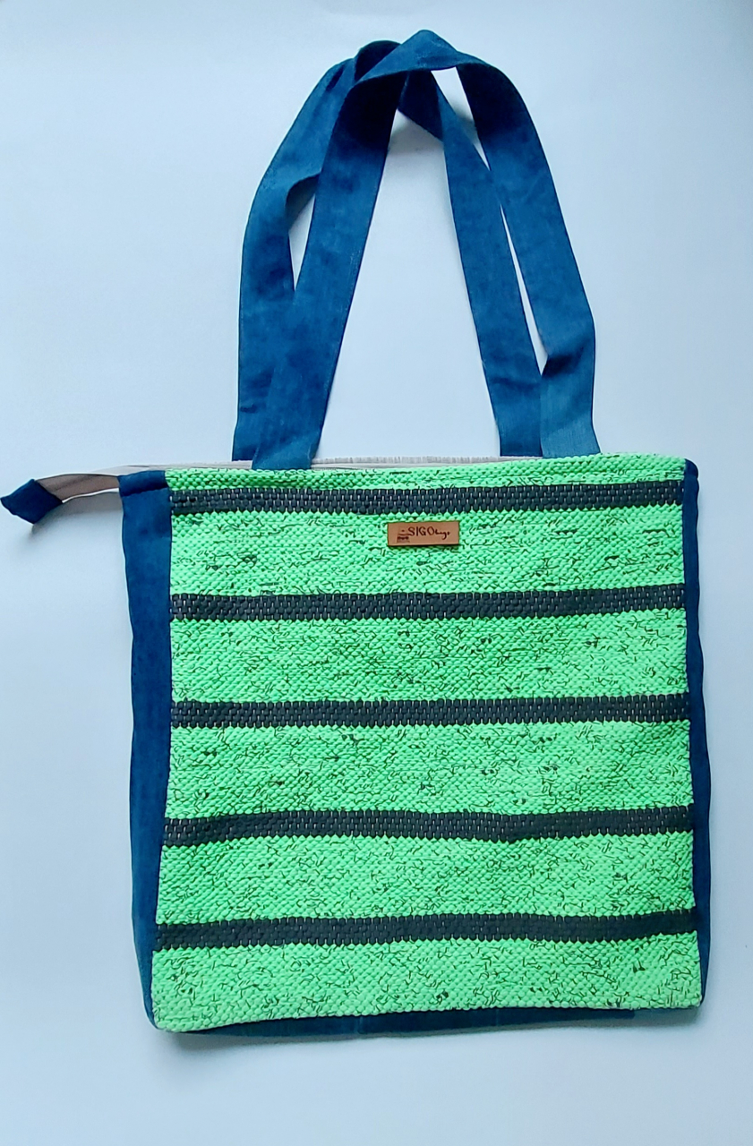 Geantă umăr handmade țesută manual la războiul de țesut [6]