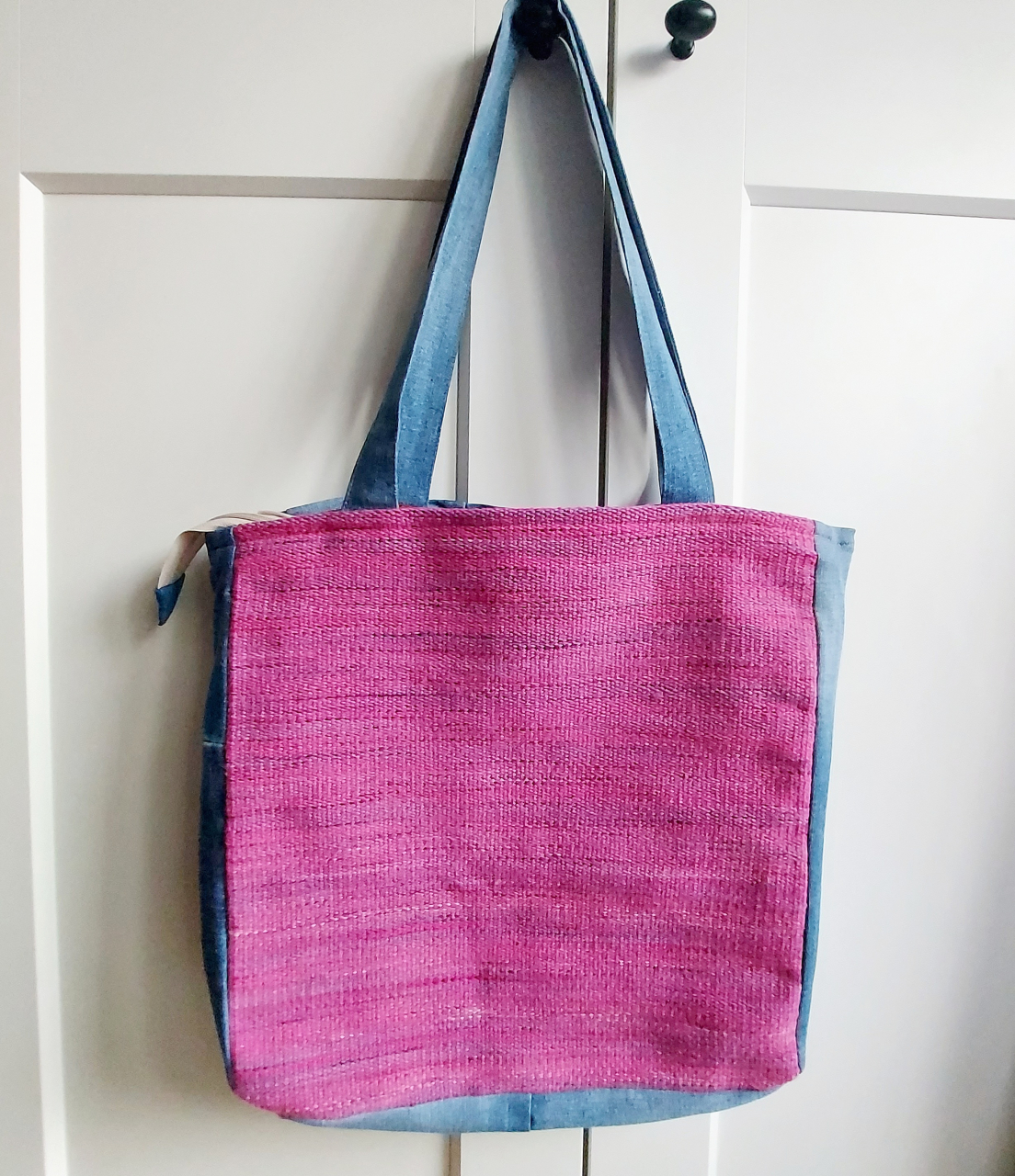 Geantă umăr handmade țesută manual la războiul de țesut [3]