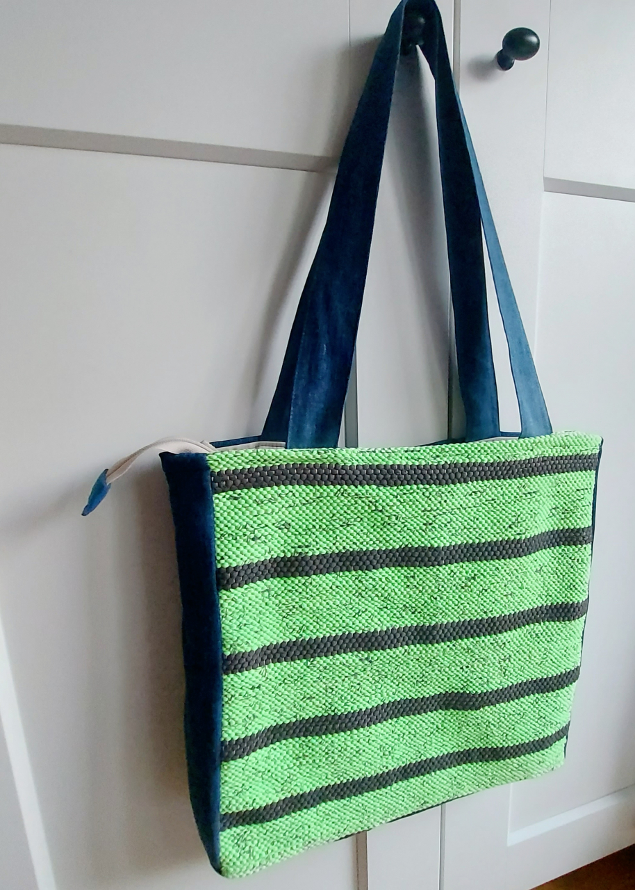 Geantă umăr handmade țesută manual la războiul de țesut [4]