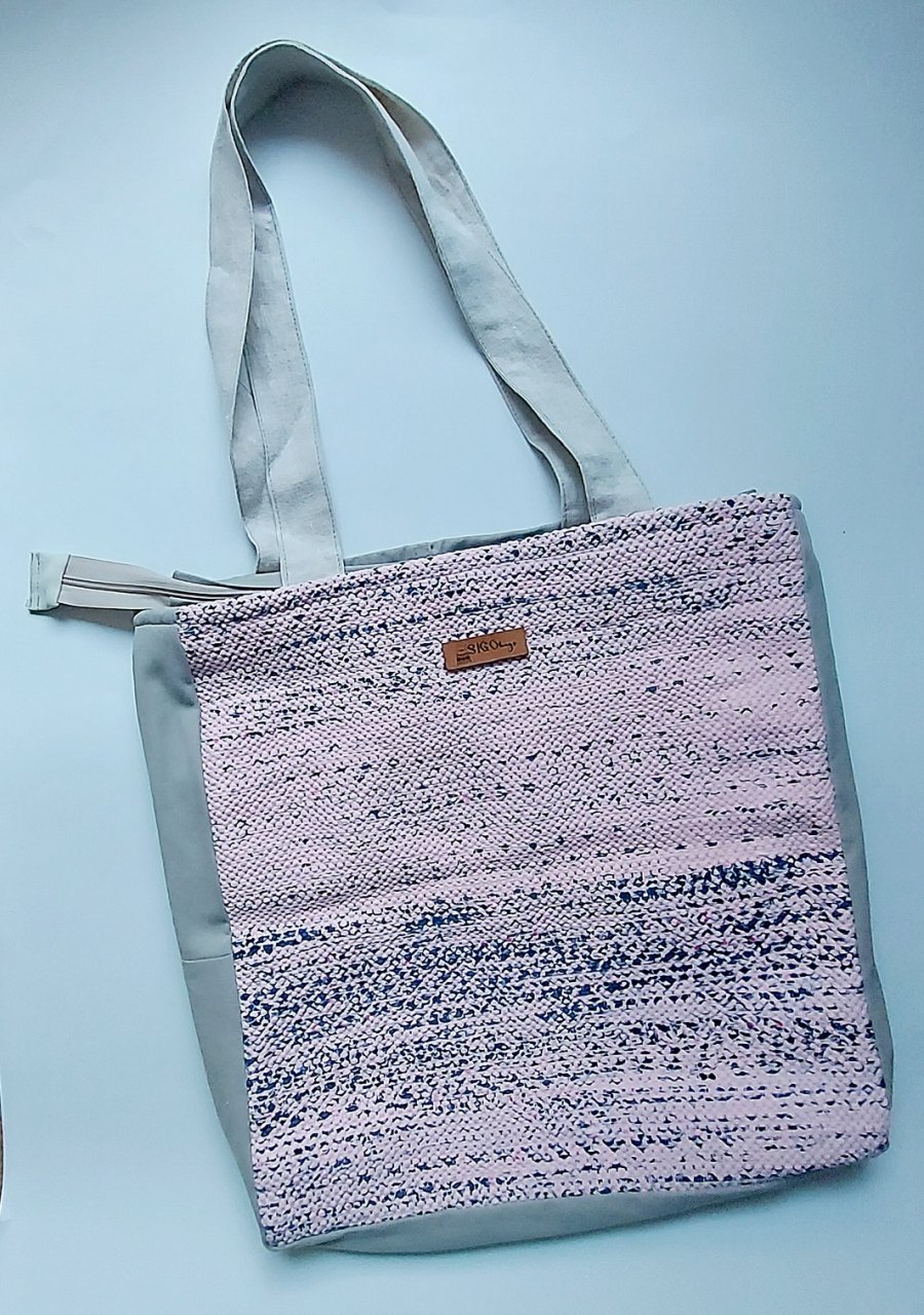 Geantă umăr handmade țesută manual la războiul de țesut [3]