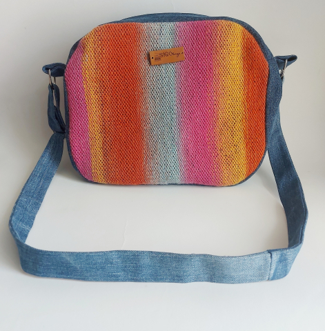 GENȚI - Geantă poștaș handmade țesută manual la războiul de țesut