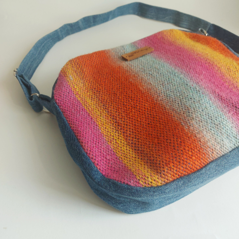 Geantă poștaș handmade țesută manual la războiul de țesut [1]