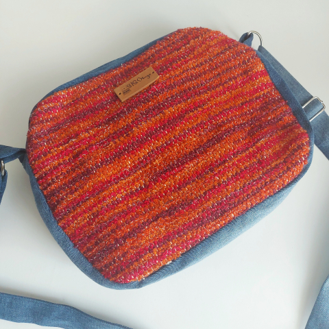 Geantă poștaș handmade țesută manual la războiul de țesut [1]