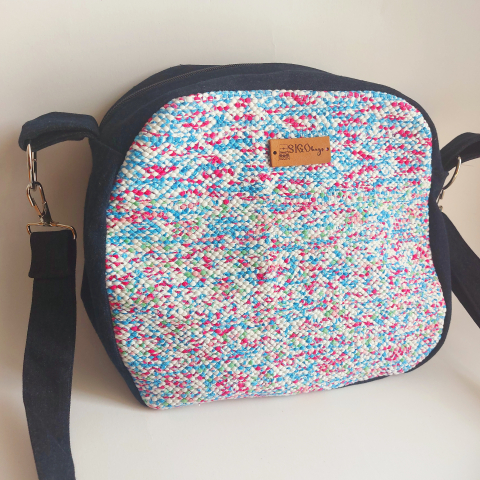 Geantă poștaș handmade țesută manual la războiul de țesut [1]