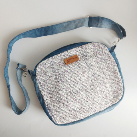 Geantă poștaș handmade țesută manual la războiul de țesut [2]