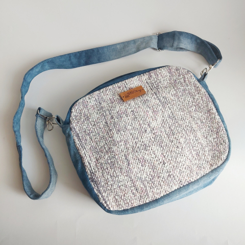 Geantă poștaș handmade țesută manual la războiul de țesut [6]