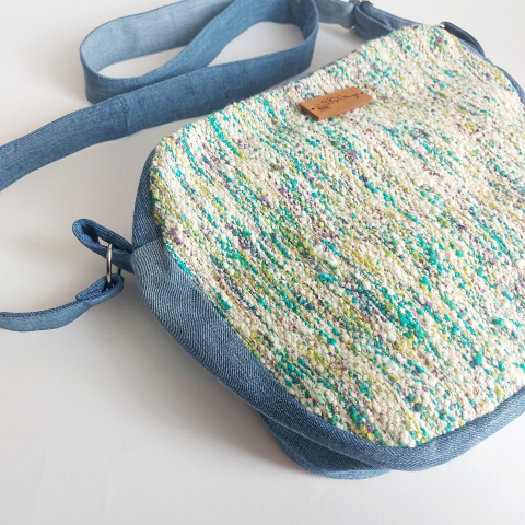 Geantă poștaș handmade țesută manual la războiul de țesut [2]