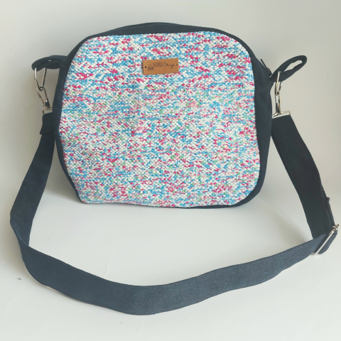 Geantă poștaș handmade țesută manual la războiul de țesut [3]