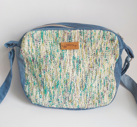 Geantă poștaș handmade țesută manual la războiul de țesut [1]