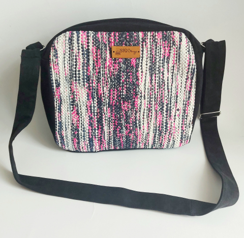 GENȚI - Geantă poștaș handmade țesută manual la războiul de țesut