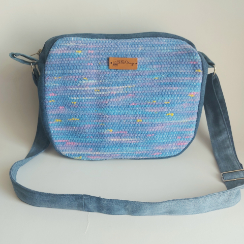 GENȚI - Geantă poștaș handmade țesută manual la războiul de țesut