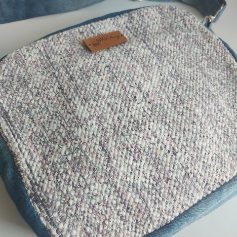 Geantă poștaș handmade țesută manual la războiul de țesut [4]