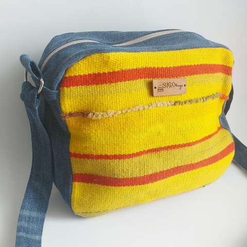 Geantă poștaș handmade țesută manual la războiul de țesut [1]