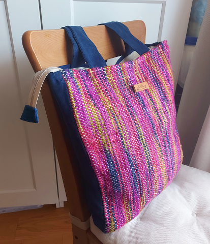 GENȚI - Geantă umăr handmade țesută manual la războiul de țesut