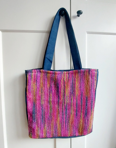 Geantă umăr handmade țesută manual la războiul de țesut [1]