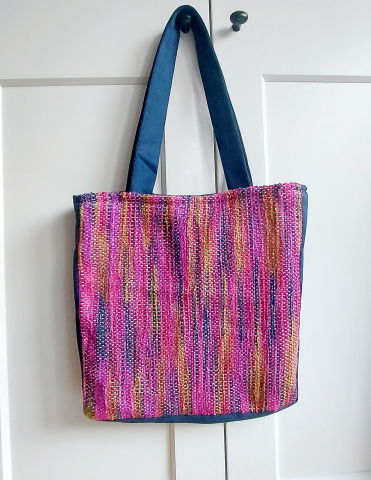 Geantă umăr handmade țesută manual la războiul de țesut [4]