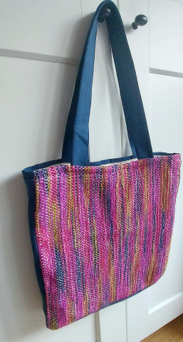 Geantă umăr handmade țesută manual la războiul de țesut [2]