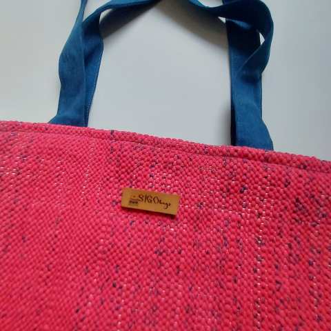 Geantă umăr handmade țesută manual la războiul de țesut [3]