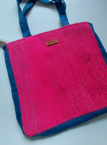 Geantă umăr handmade țesută manual la războiul de țesut [2]