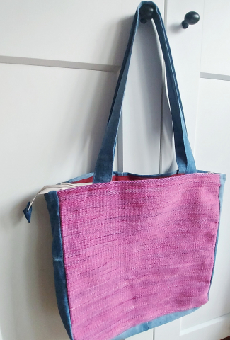 Geantă umăr handmade țesută manual la războiul de țesut [3]