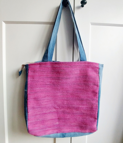 Geantă umăr handmade țesută manual la războiul de țesut [2]