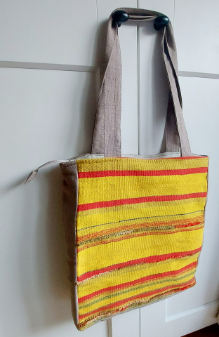 Geantă umăr handmade țesută manual la războiul de țesut [2]