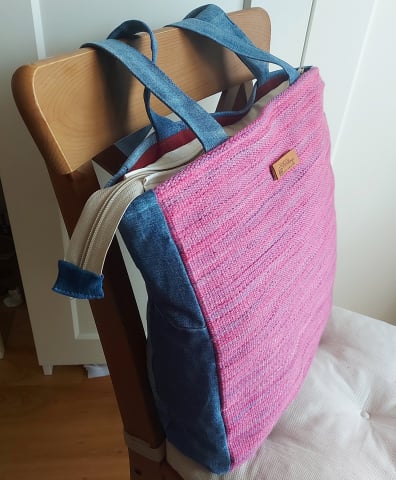GENȚI - Geantă umăr handmade țesută manual la războiul de țesut