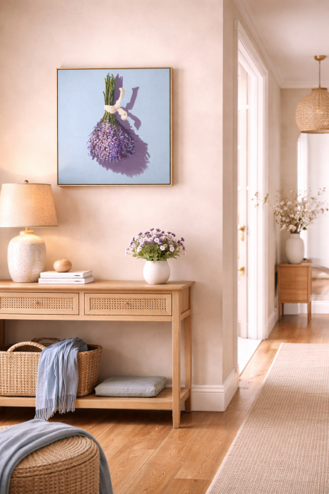 Tablou "Lavender Light" pictat manual, 40x40 cm acrlyic pe pânză [3]