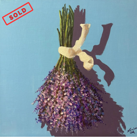 Creațiile noastre - Tablou "Lavender Light" pictat manual, 40x40 cm acrlyic pe pânză
