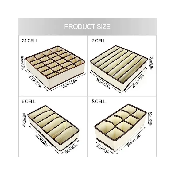 Set organizator pentru lenjerie de corp, cutii depozitare sosete,4 piese [2]