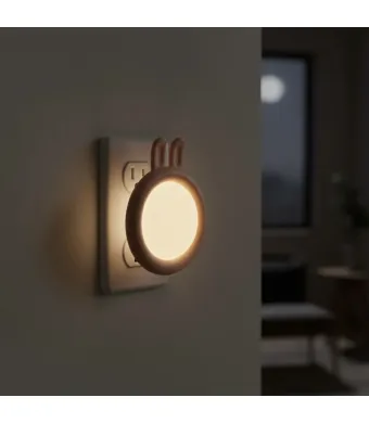 Camera ta - Lampă En Gros de Veghe la Priză cu Senzor – Model Rotund cu Urechi