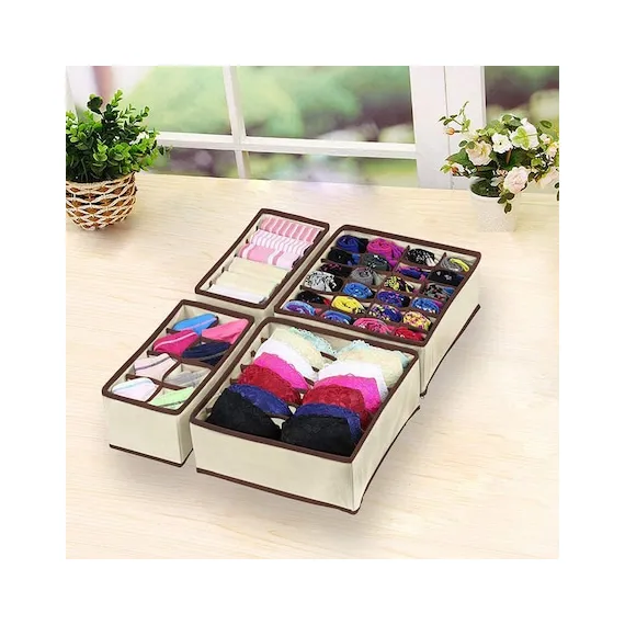 Camera ta - Set organizator pentru lenjerie de corp, cutii depozitare sosete,4 piese