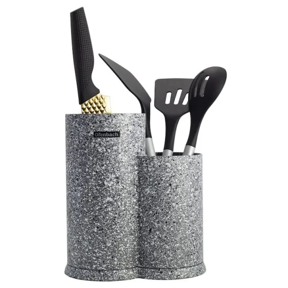 Bucatarie - Suport Engros de organizator pentru cutite cu 2 compartimente, soft‑touch, inserturi detasabile