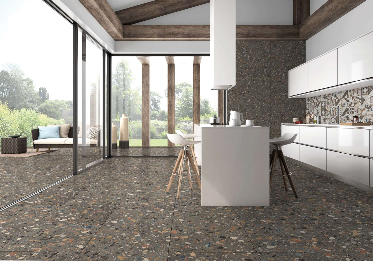 Gresie Azzo black 60x120cm,portelanata,rectificata [2]