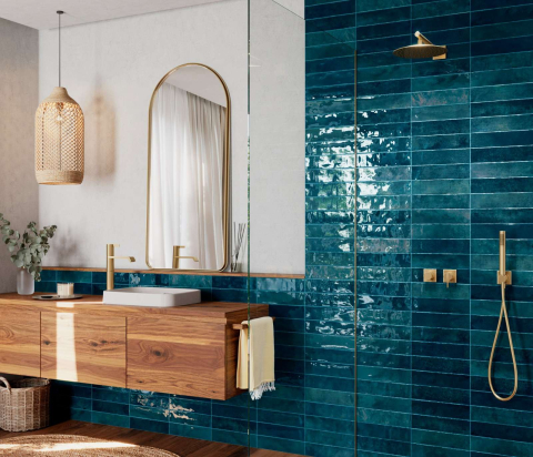 Faianta - Faianta Nairobi Blue 7,5x30 cm,lucioasa,1mp/cutie,CVA