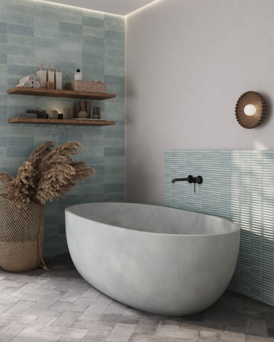 Faianta - Faianta Waves aqua whisper  7,5x20 cm,lucioasa,1mp/cutie,CVA