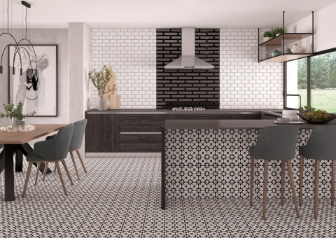 Gresie - Gresie/faianta Cement-m Star black 20x20cm,portelanata,rectificata