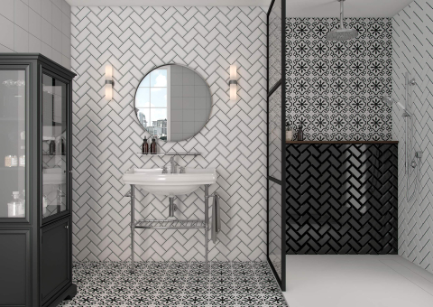 Gresie - Gresie/faianta Cement-m Grace black 20x20cm,portelanata,rectificata