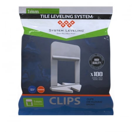 Distantiere autonivelare placi gresie/faianta 1mm 100buc/pg (clipsuri) [1]