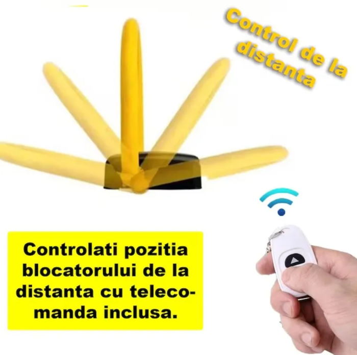 Blocator Automat Loc de Parcare AT Performance – Telecomandă, Suport 2 Tone, Alarmă Anti-Furt, 2 Chei, Galben/Negru [3]