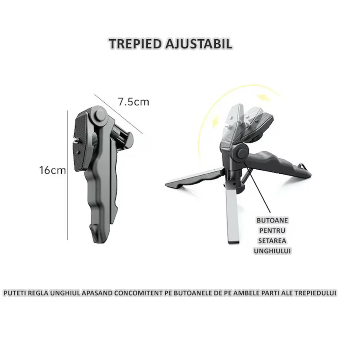 Lanterna LED portabila cu trepied, functie de Powerbank, incarcare USB, 4 moduri de iluminare, Waterproof [6]
