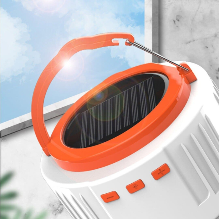 Lanternă solară cu 42 LED, reîncărcabilă prin USB, cu lumină difuzor fără fir, lampă pentru cort de camping, pentru iluminat de urgență în exterior/interioară [4]