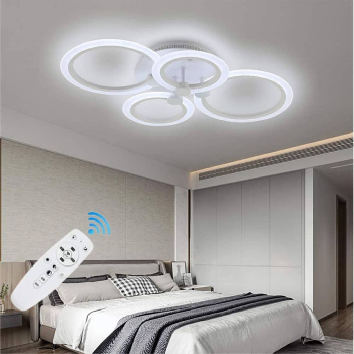 Lustra LED circular design alb cu telecomanda, dimabila, 80W [4]